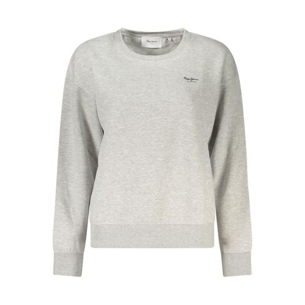 Pepe Jeans Crew Neck Long Sleeve Sweatshirt Women Gray Sweaters